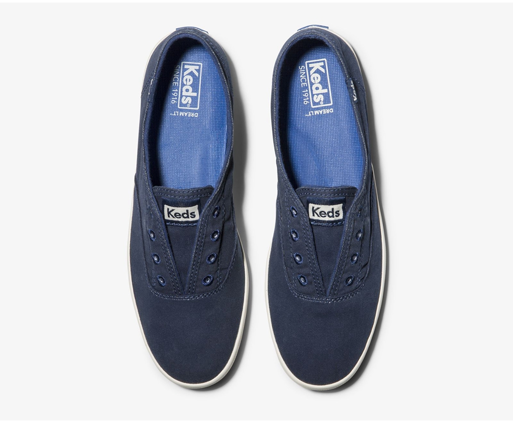 Keds Slip Ons Damen Blau - Chillax Seasonal Washable - BIK-412876